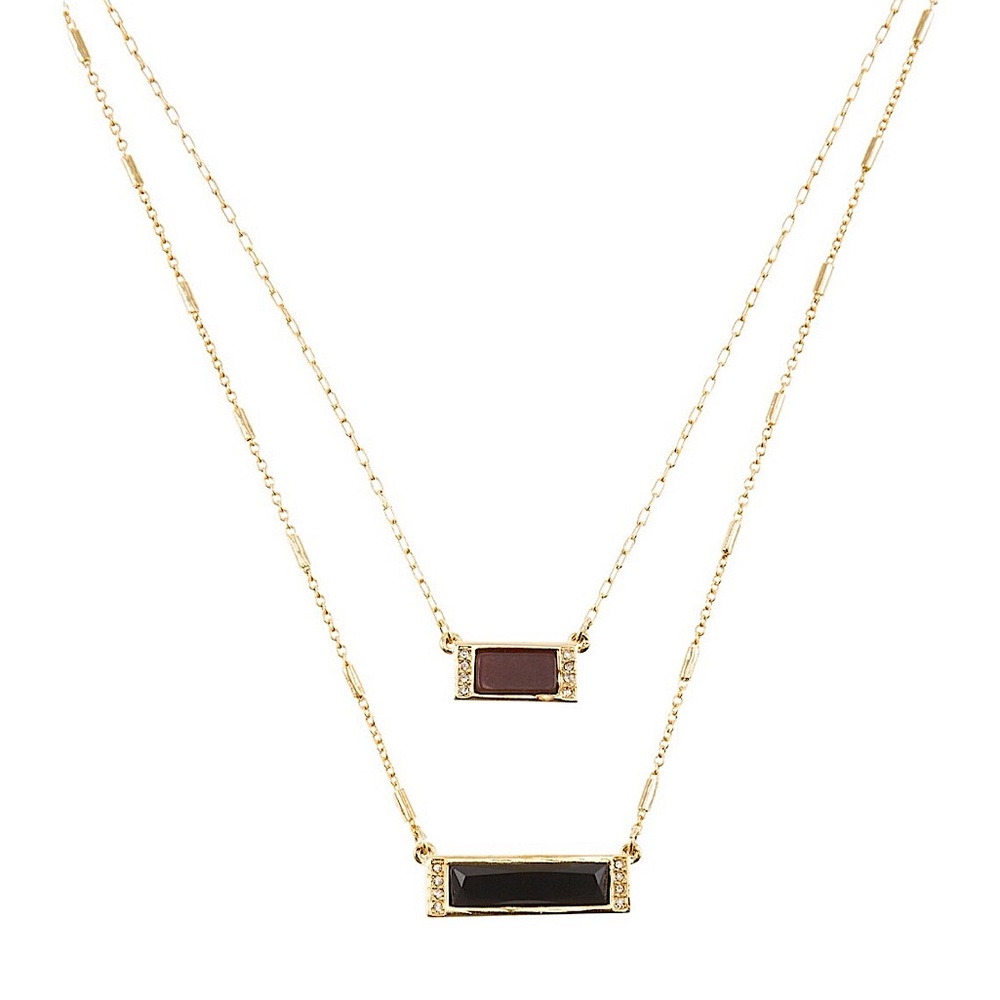 WHBM CONVERTIBLE DOUBLE STRAND PENDANT NECKLACE